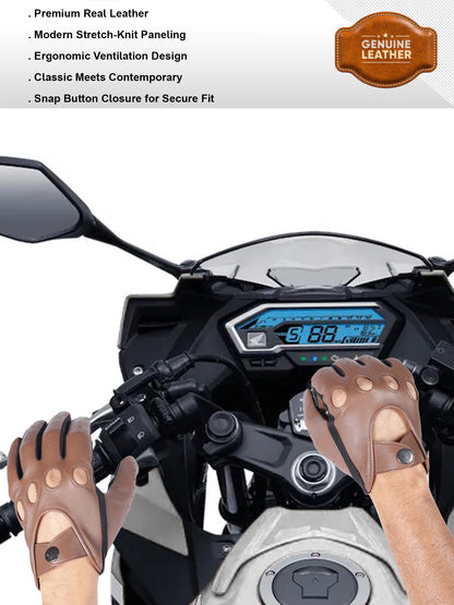 IN.HIDE Classic Rider Gloves - Tan