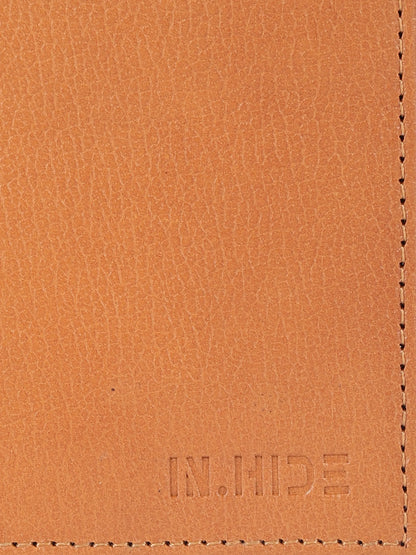 IN.HIDE Classic Tan & Black Soft Matte Real Leather Dual-Color Wallet for Men