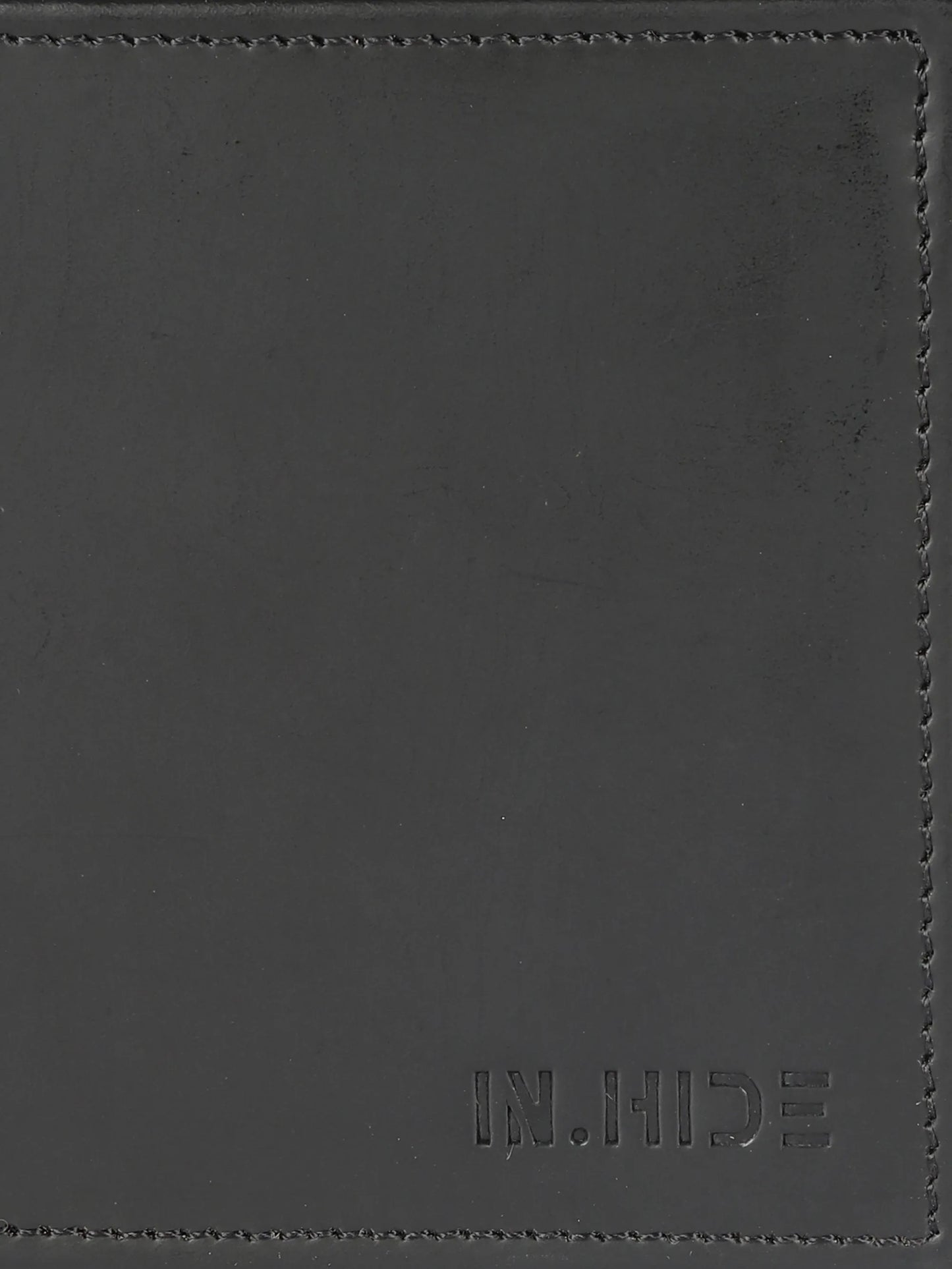 IN.HIDE Black Soft Matte Finish Real Leather Wallet for Men - 6 card slots with coin Pocket