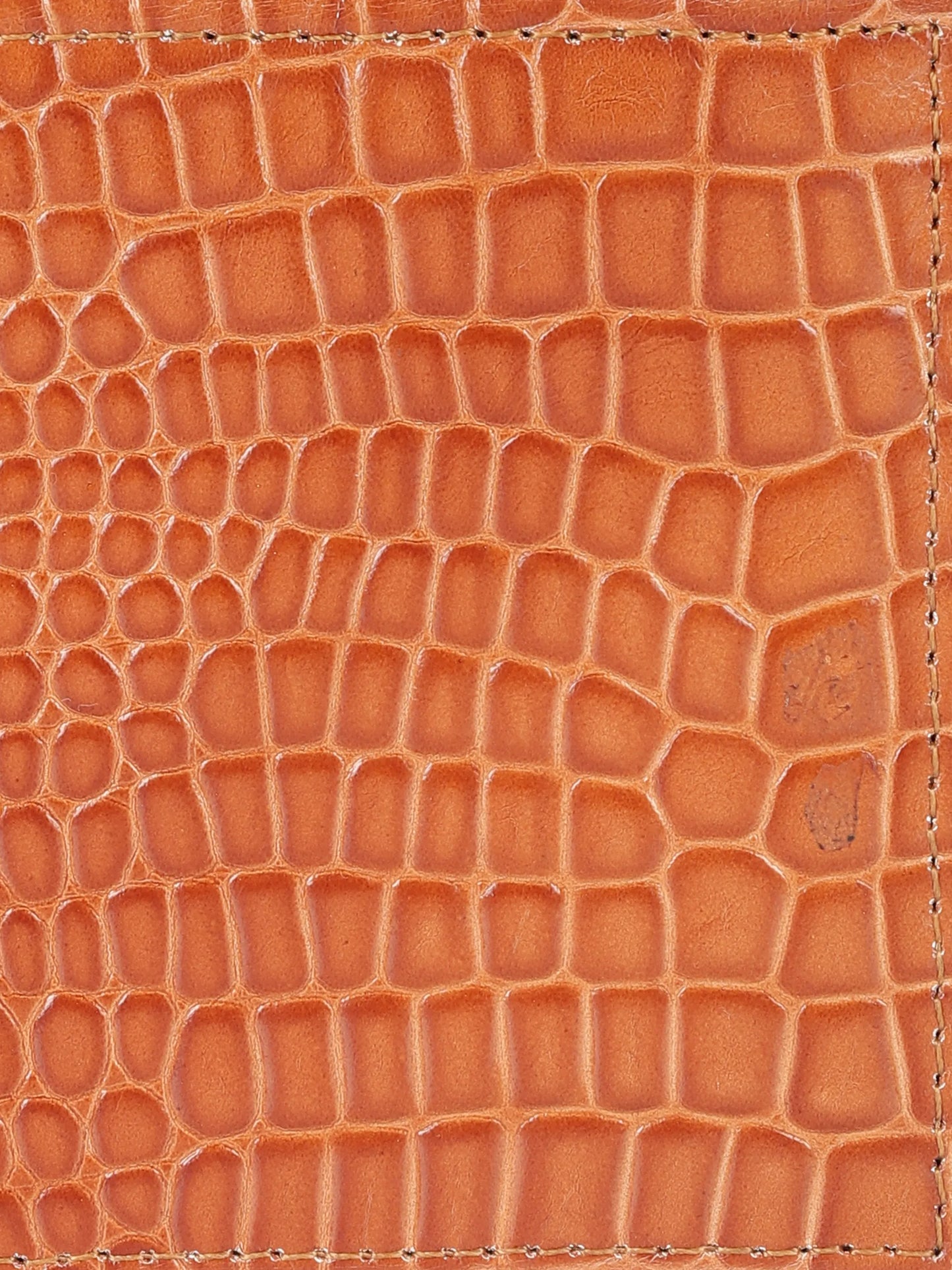 IN.HIDE Classic Tan Croco Texture Real Leather Bi-Fold Wallet with 10 Card Holders for Men