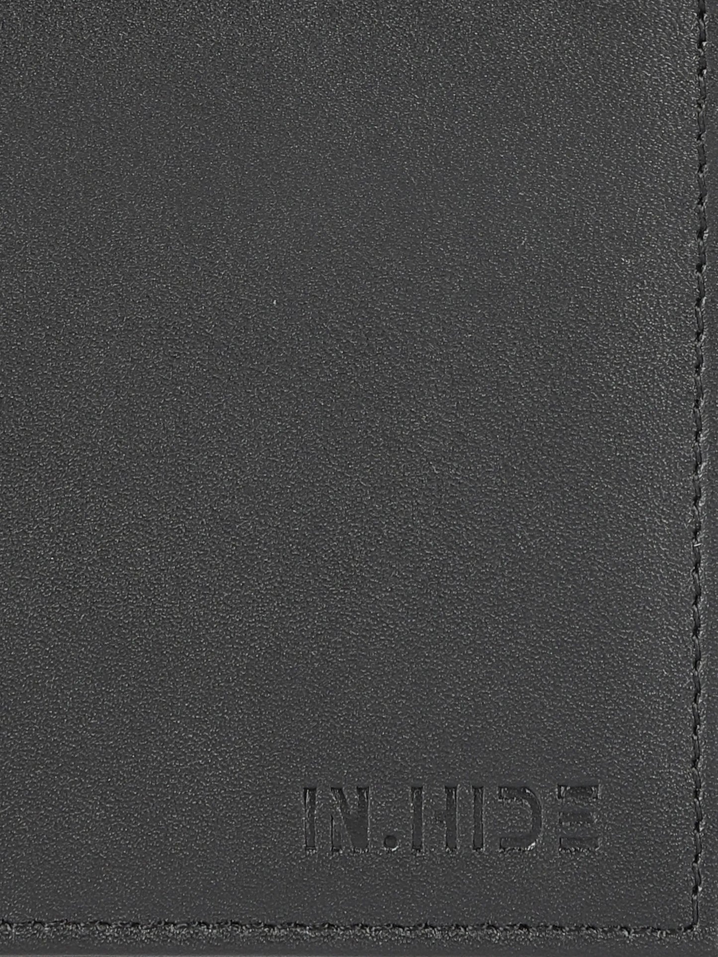 IN.HIDE Black Soft Shiny Leather Wallet for Men – 10 Card Slots, Hidden Pocket, Premium Quality