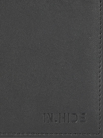 IN.HIDE Black Soft Shiny Leather Wallet for Men – 10 Card Slots, Hidden Pocket, Premium Quality