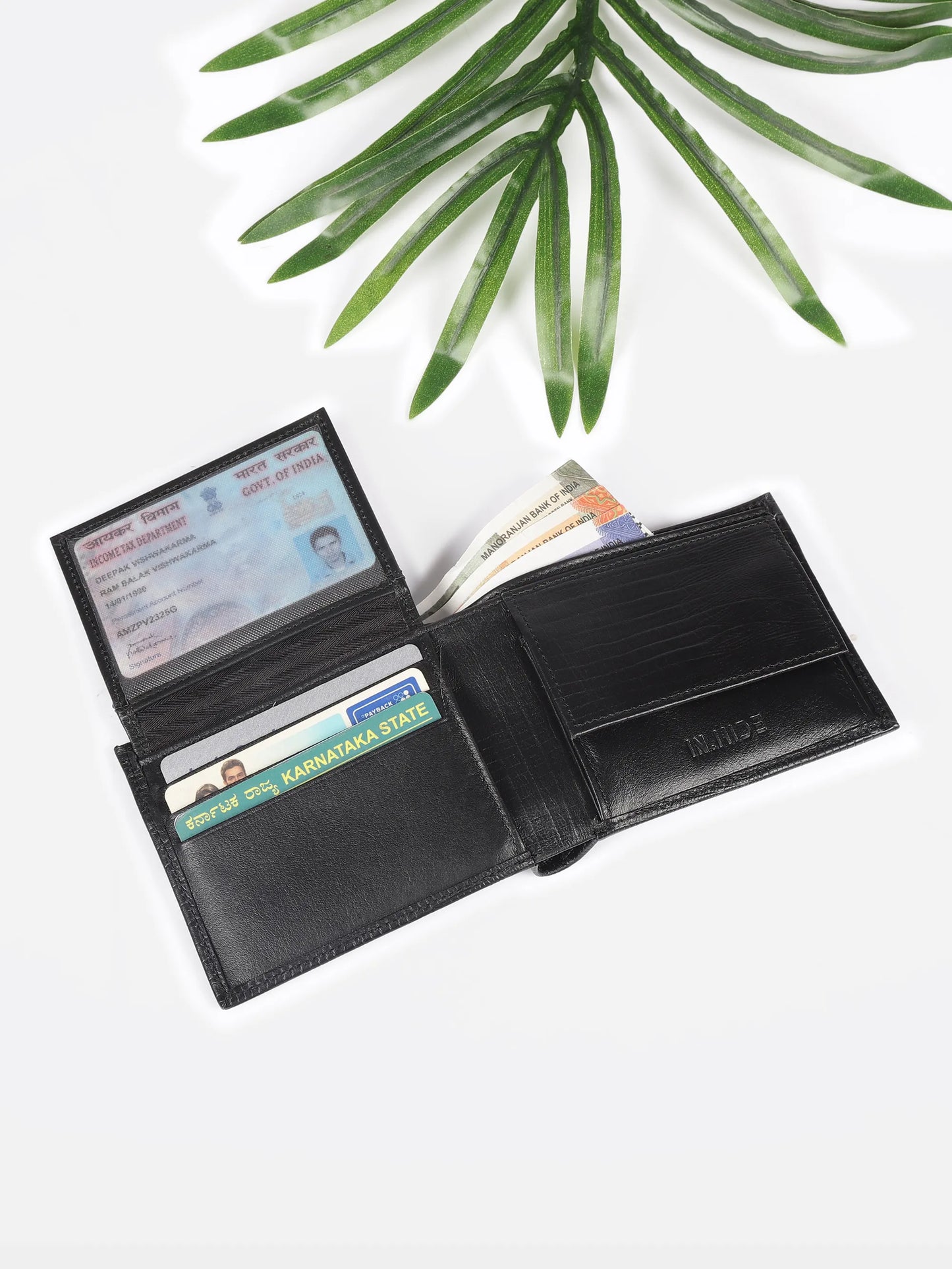 IN.HIDE Classic Premium Croco Real Leather Bi-Fold Wallet with 10 Card Holders for Men