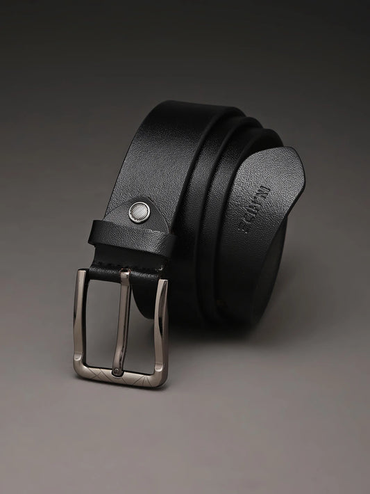 INHIDE Black Leather Belt Men