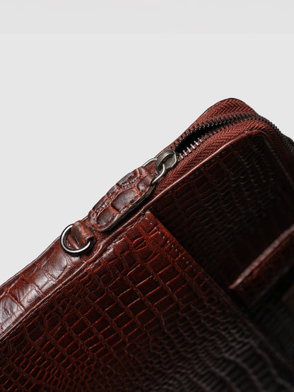 INHIDE Executive Croco Leather Laptop Bag
