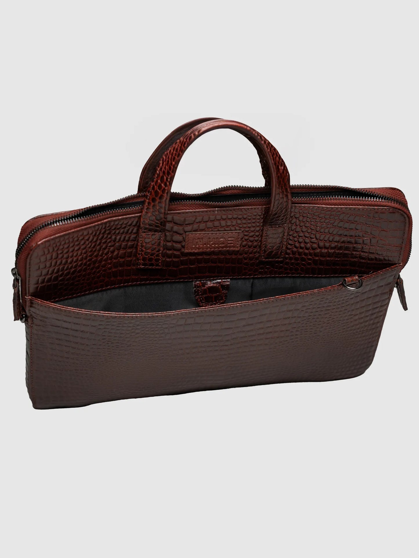 INHIDE Executive Croco Leather Laptop Bag