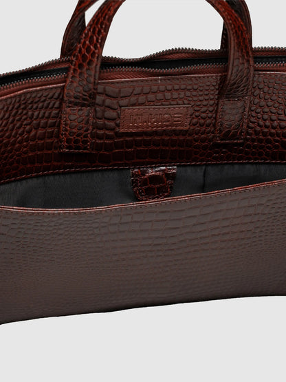 INHIDE Executive Croco Leather Laptop Bag