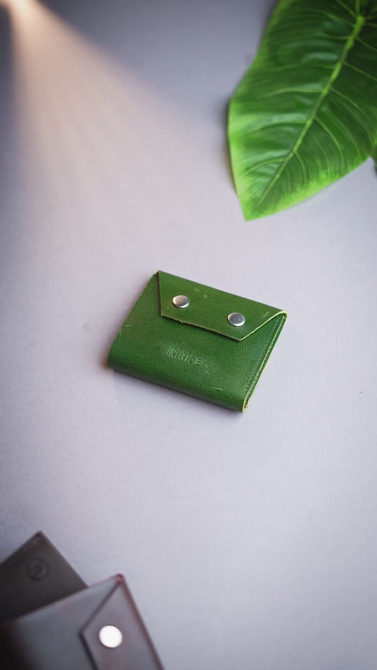 INHIDE Rustic Handcrafted Leather Green Wallet